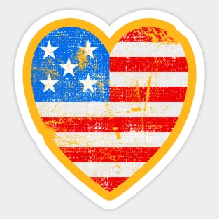 Heart-Shaped American Flag Sticker